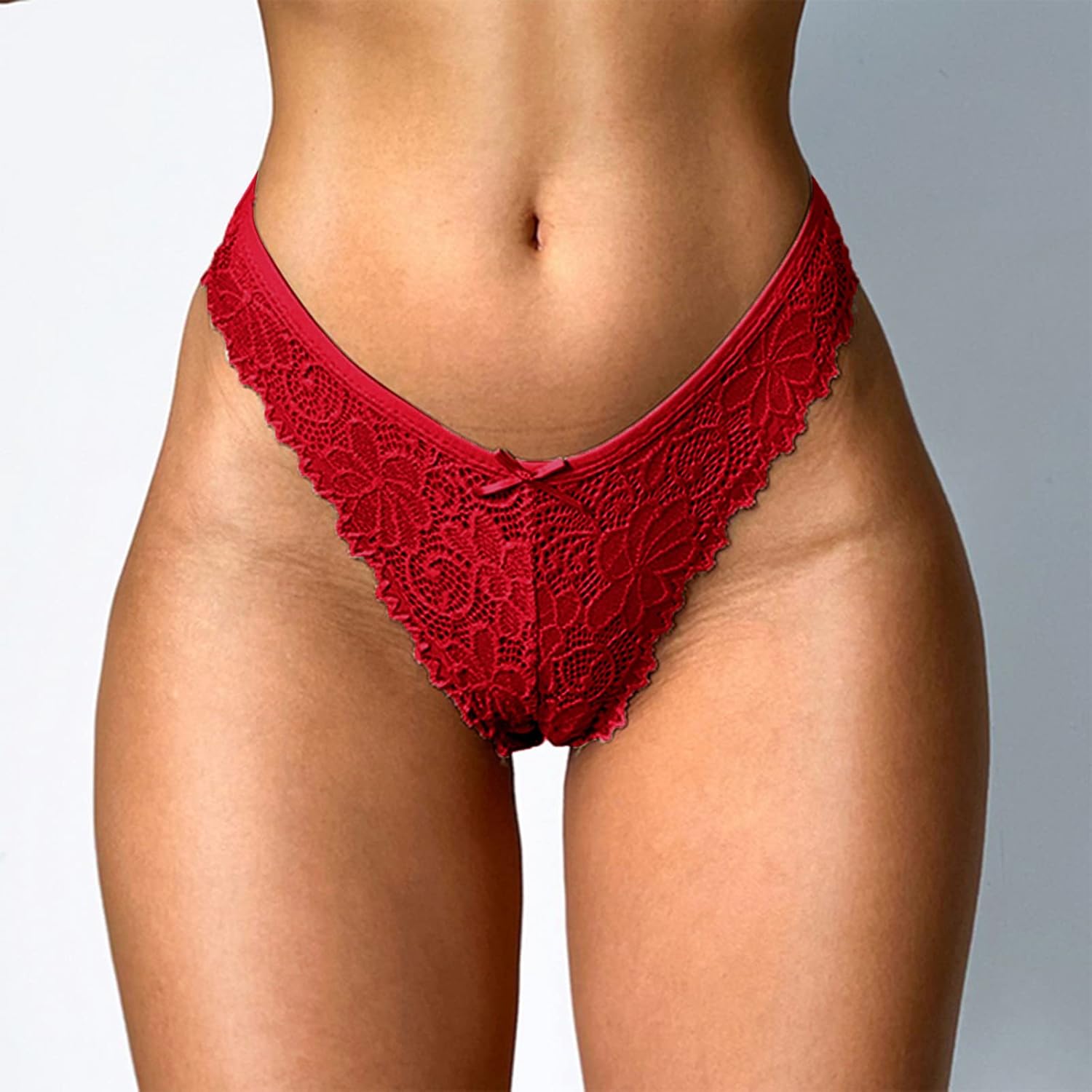 Plus Size Seamless Thong Panties Breathable Mid Waist