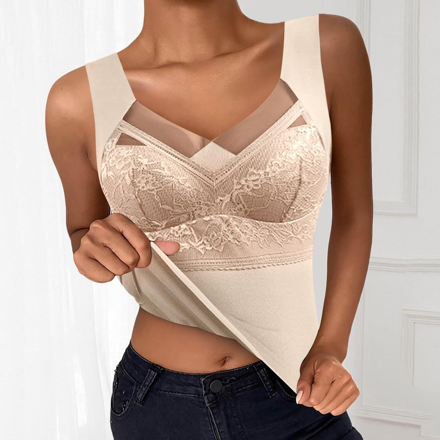 Plus Size Wirefree Sports Bra with Criss Cross Support