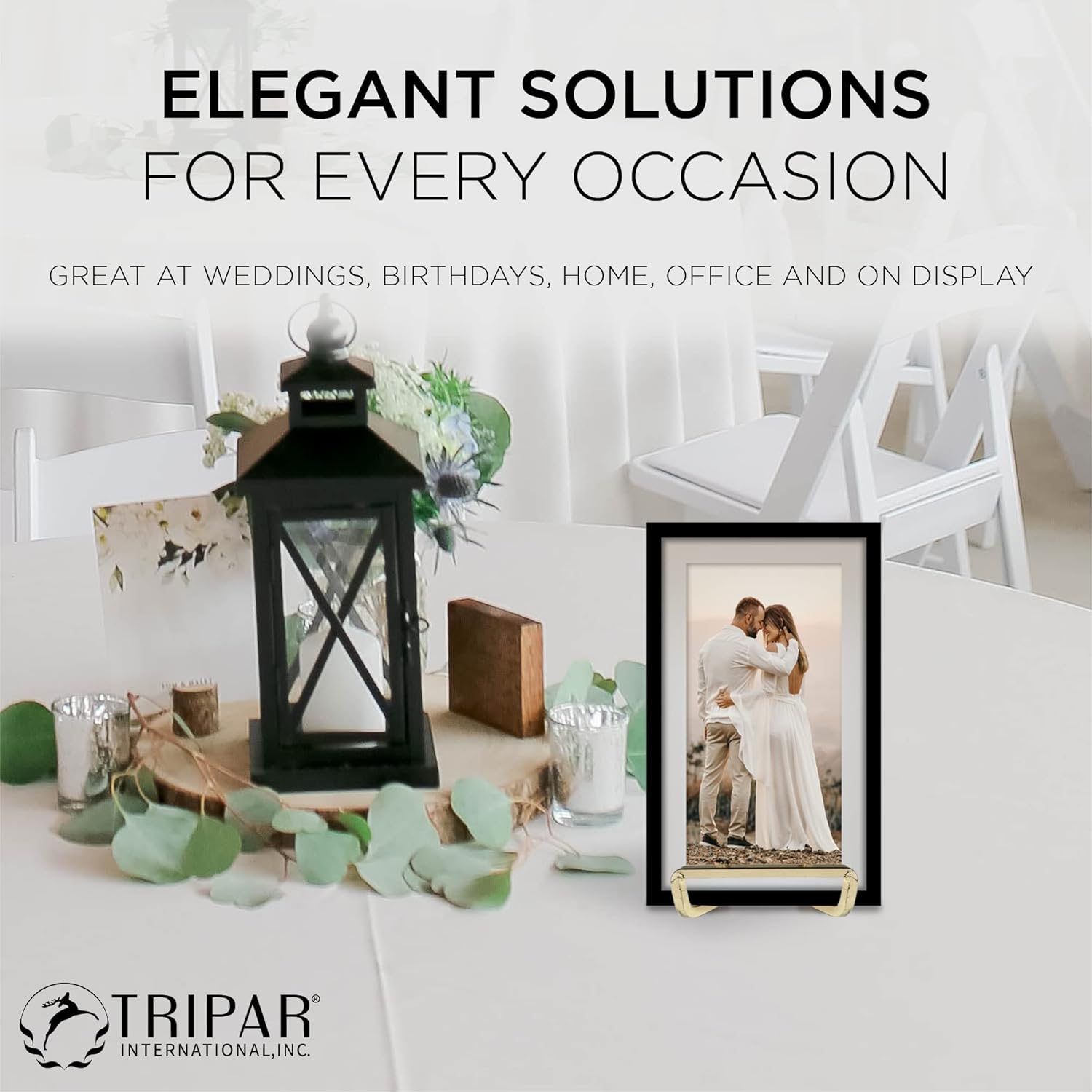 TRIPAR 3-Inch Brass Plated Square Book Holder Stand