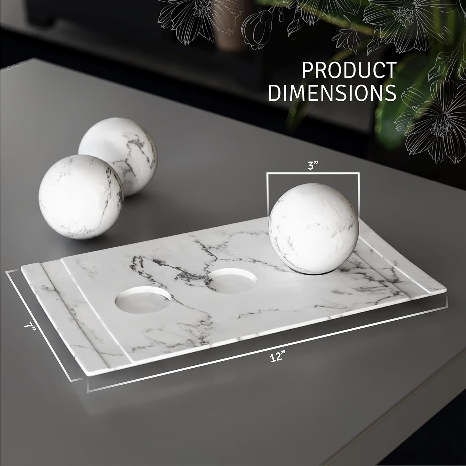 Creative Scents Decorative Marble Bowl and Orb Set