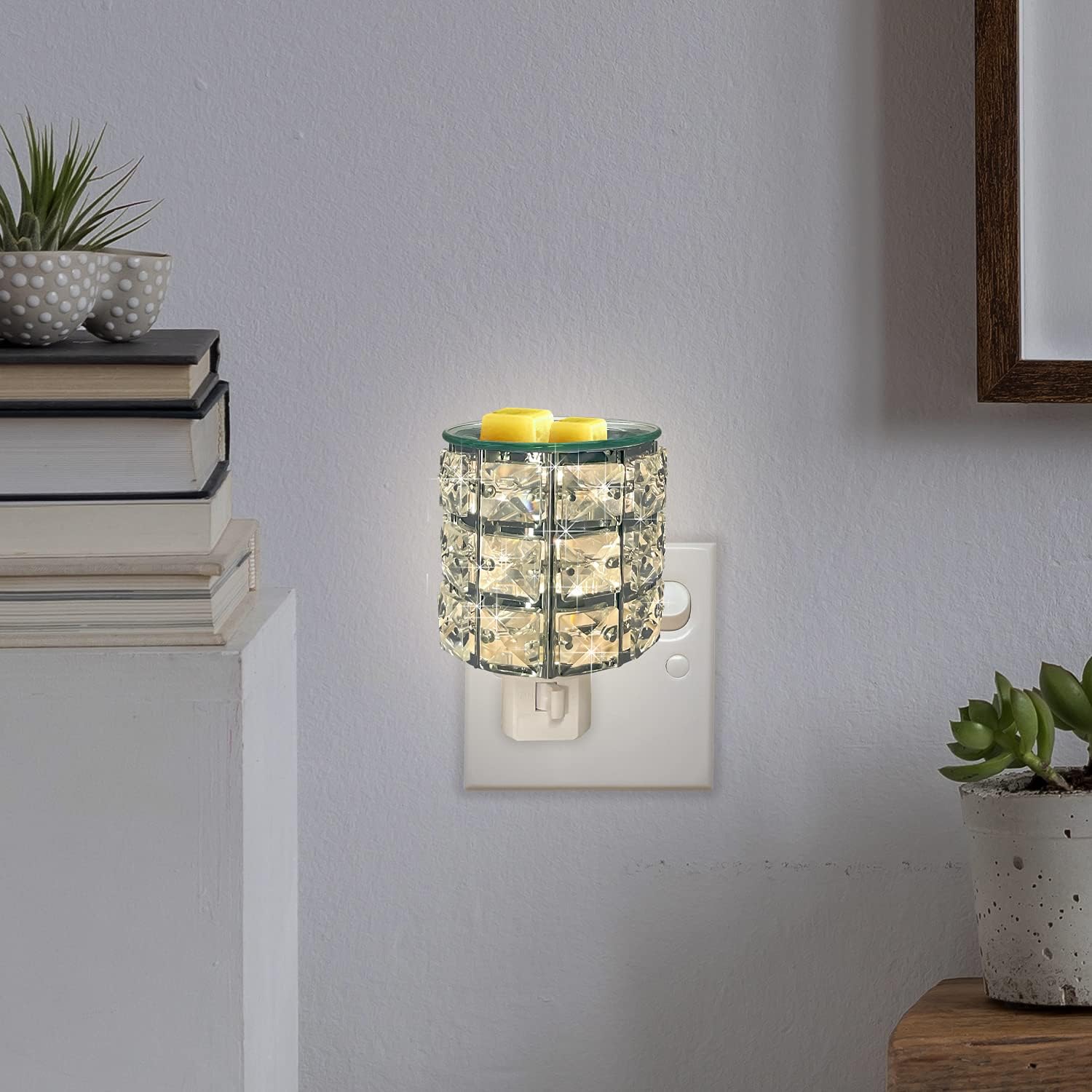 MeplLivs Plug-in Crystal Wax Melt Warmer - Silver
