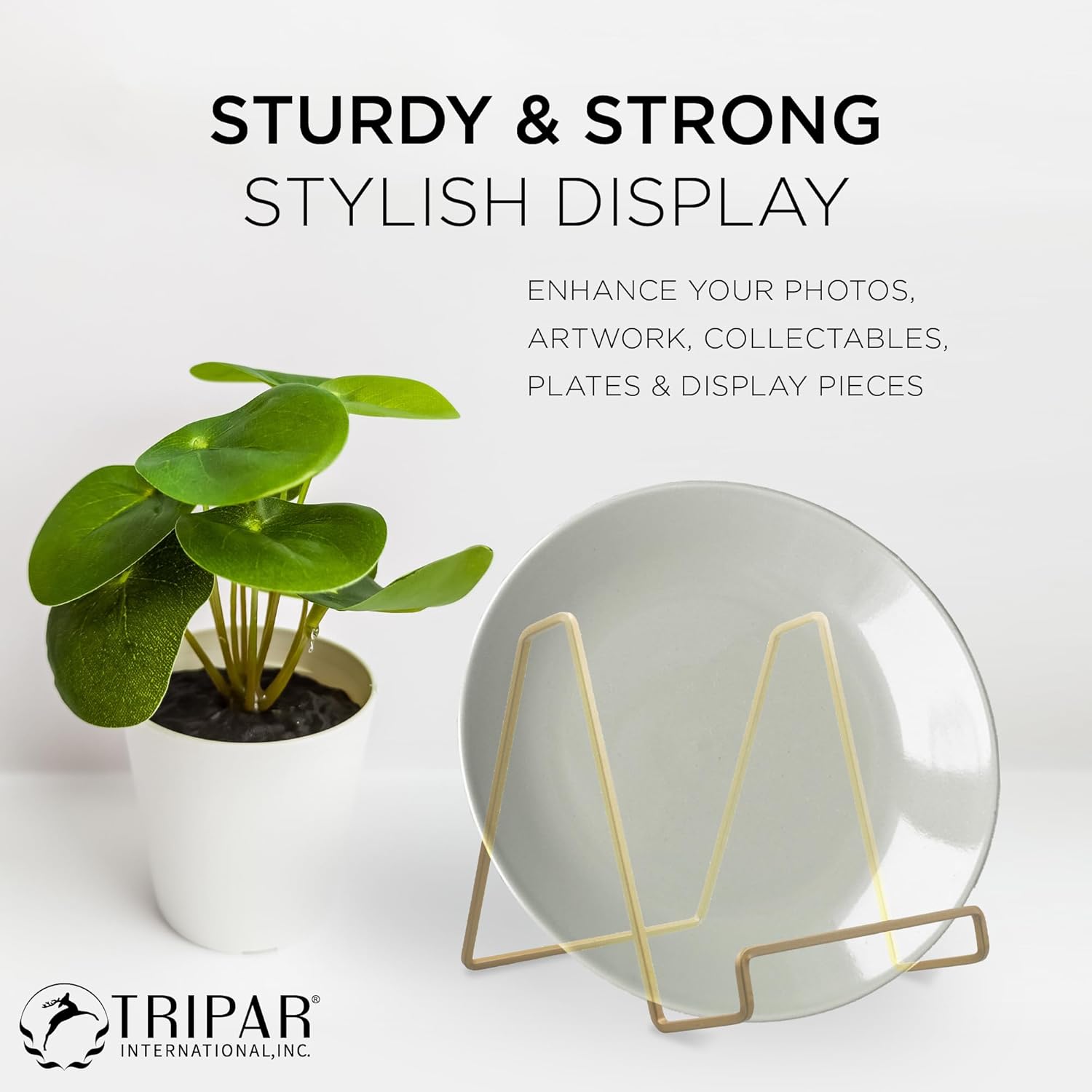 TRIPAR Square Metal Wire Stand - 2 Pack Gold Finish