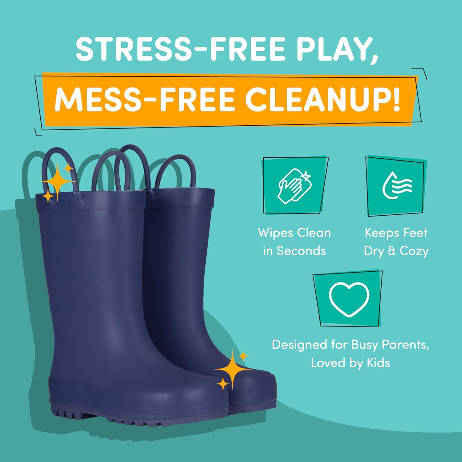 Lone Cone Premium Rain Boots for Kids with Solid Design