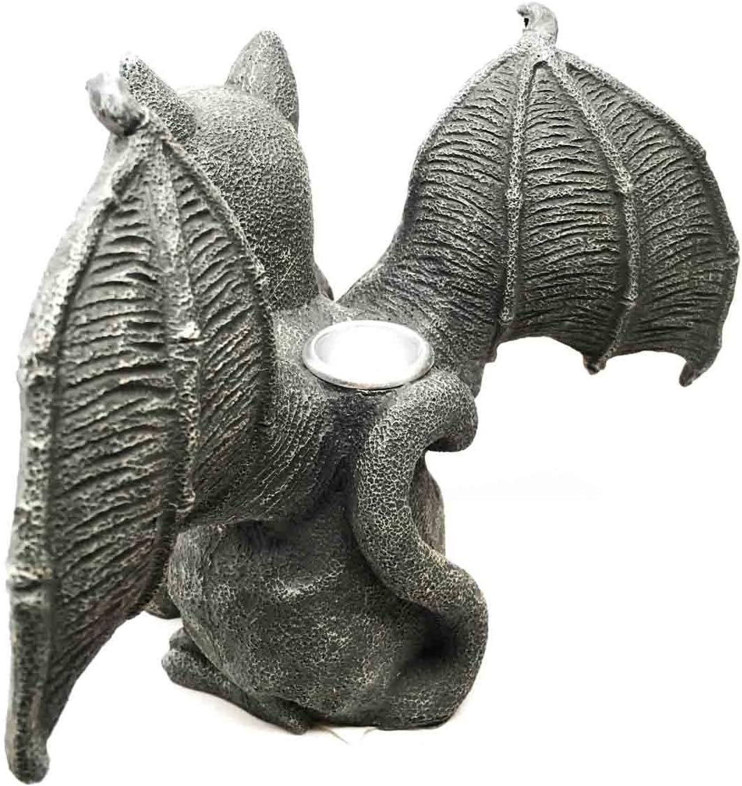 Vampire Dracula Fanged Cat Gargoyle Candleholder Figurine 1