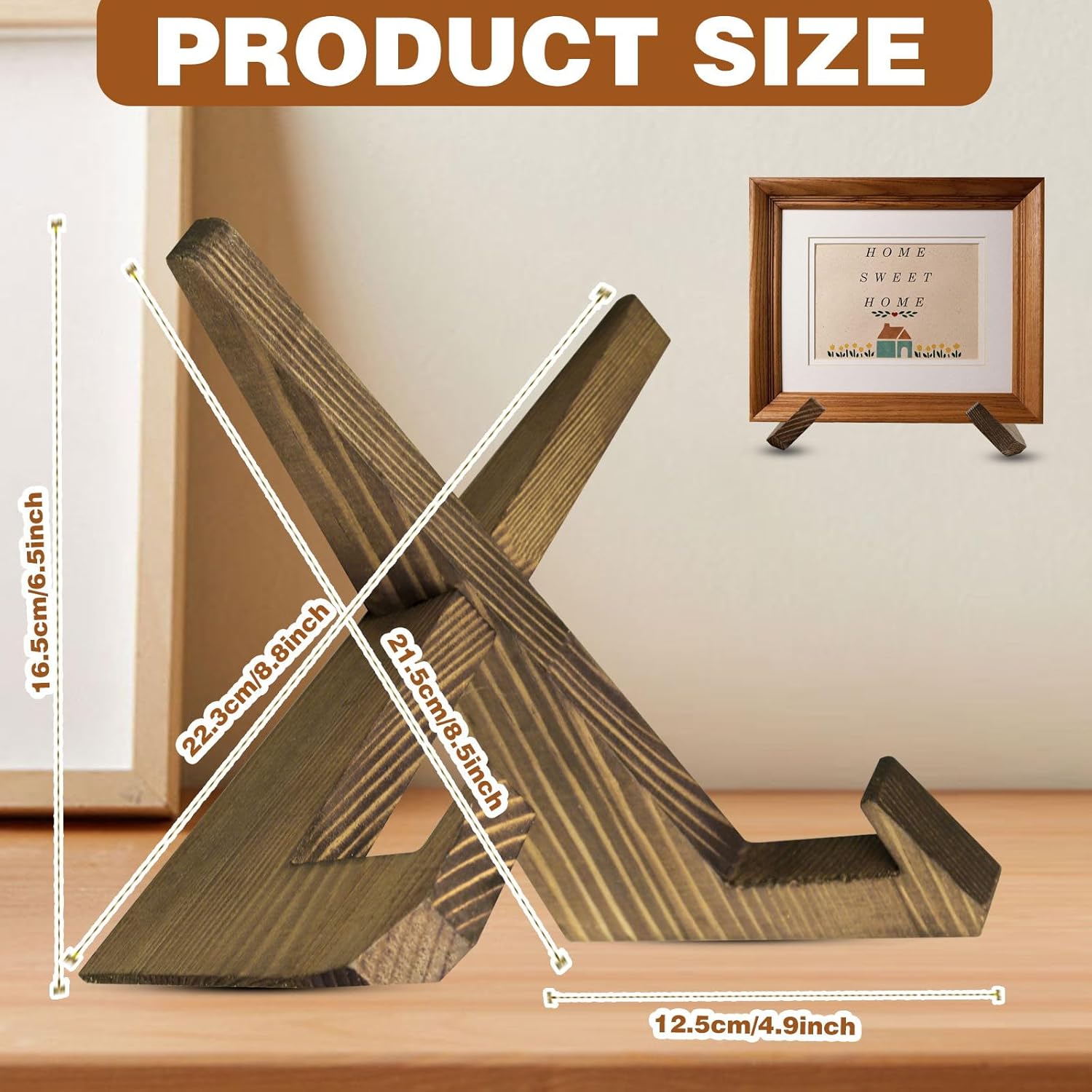 CANIPHA Wooden Display Stand for Cookbook Photo Plate Decorations