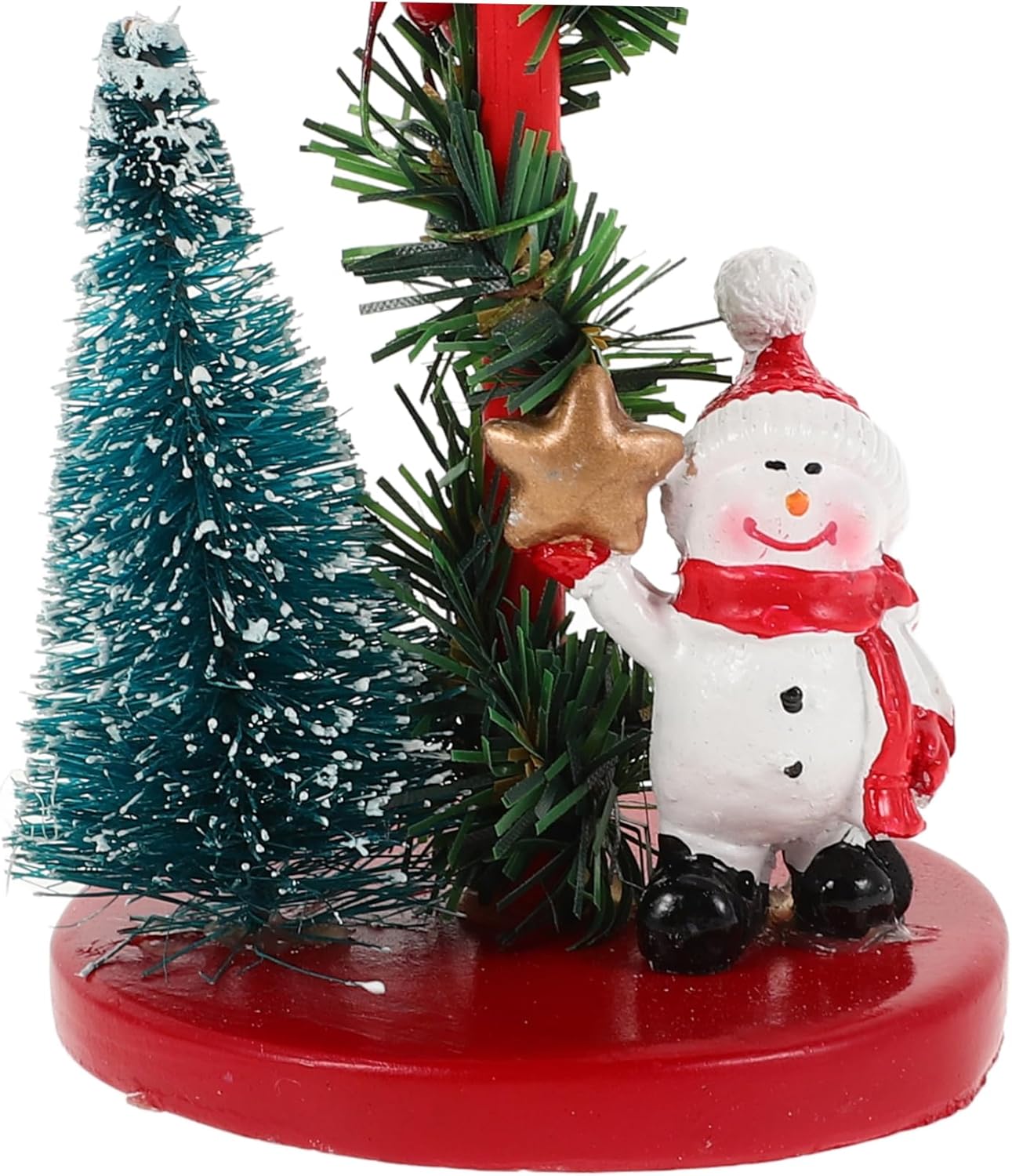 Snowman Theme Candle Holder Christmas Decor Festive Holiday Centerpiece