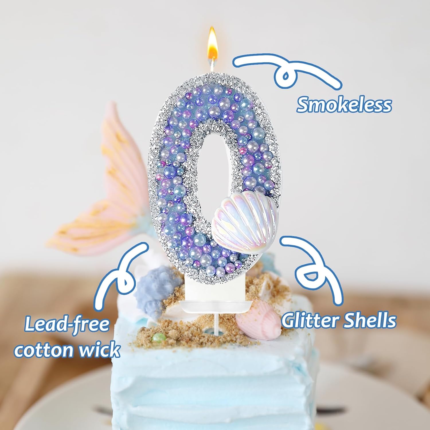 Laackys Birthday Candles with Pink Shell Sequins