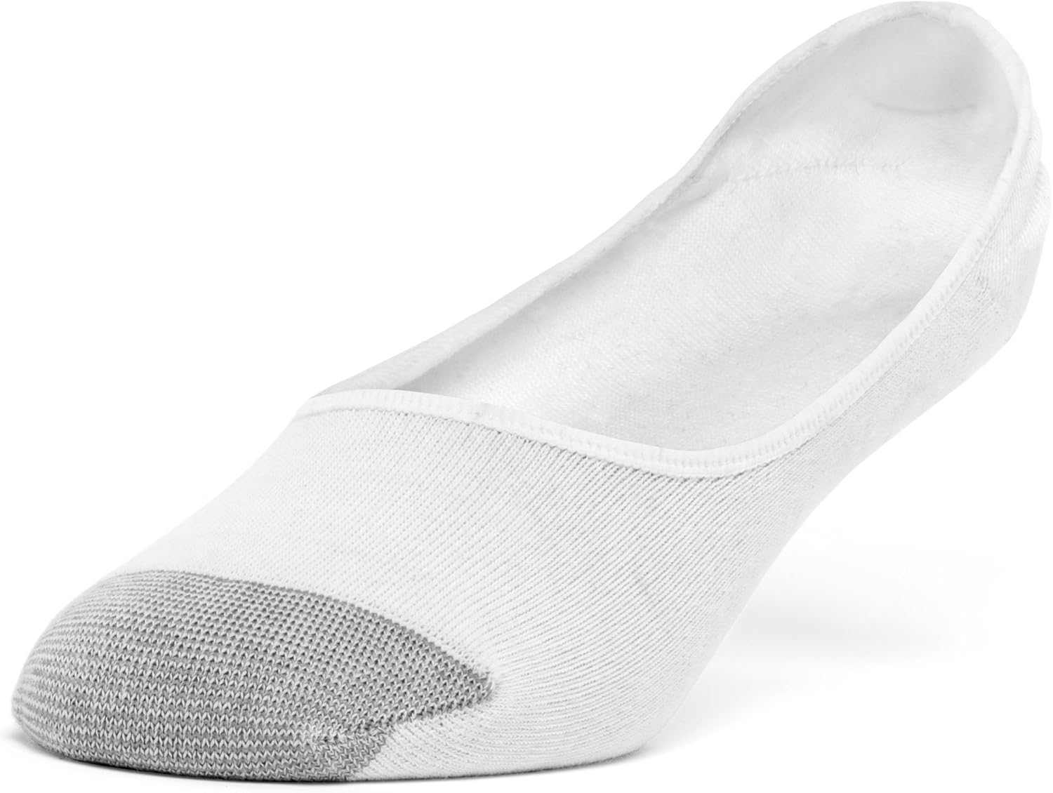 Galiva Mens Cotton Lightweight No Show Socks - 3 Pairs Medium White