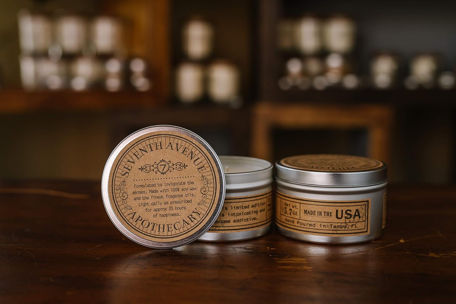 Premium Scented Soy Candle - Sea Salt Sandalwood - Travel Tin