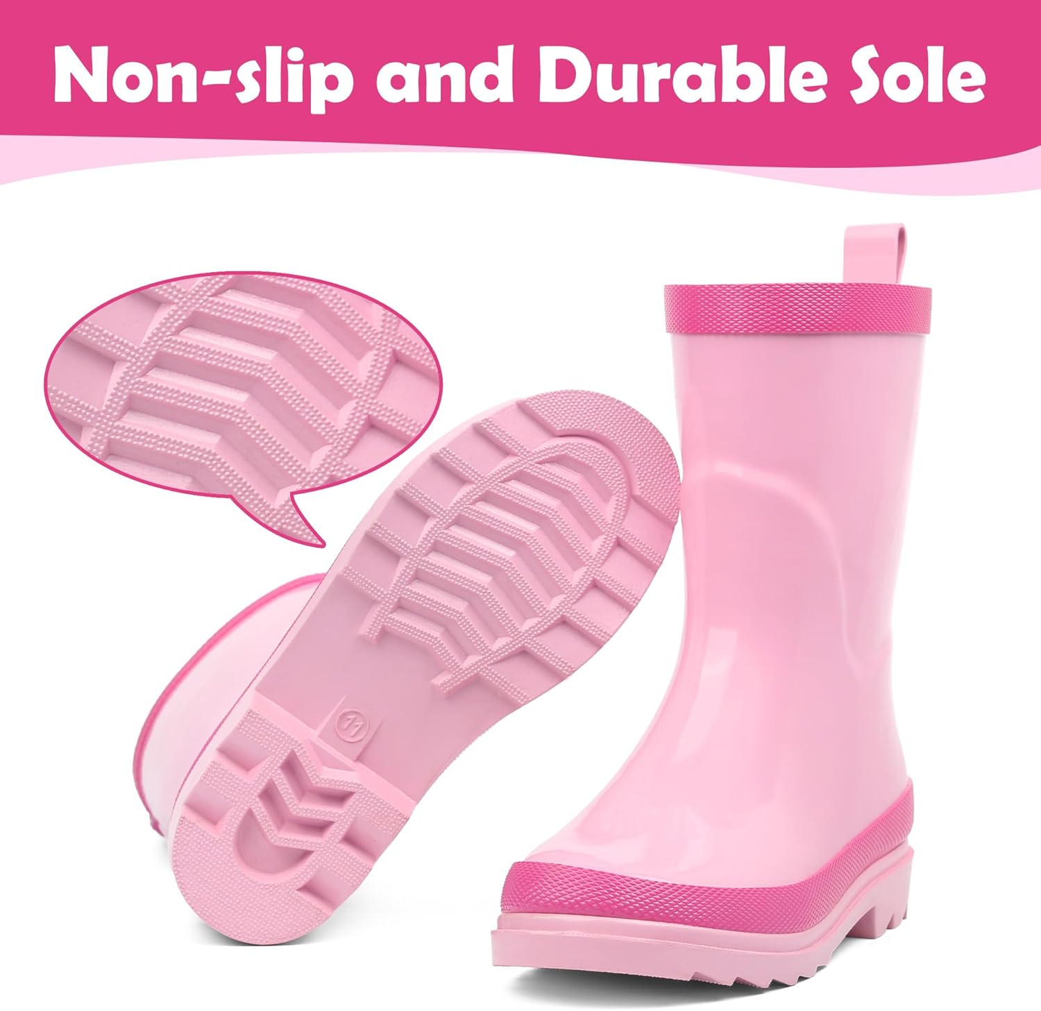 LandChief Kids Rain Boots Waterproof and Comfortable