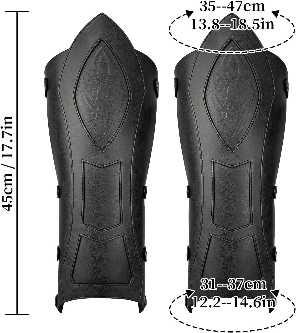 HiiFeuer Medieval Faux Leather Leg Gaiters for LARP 1