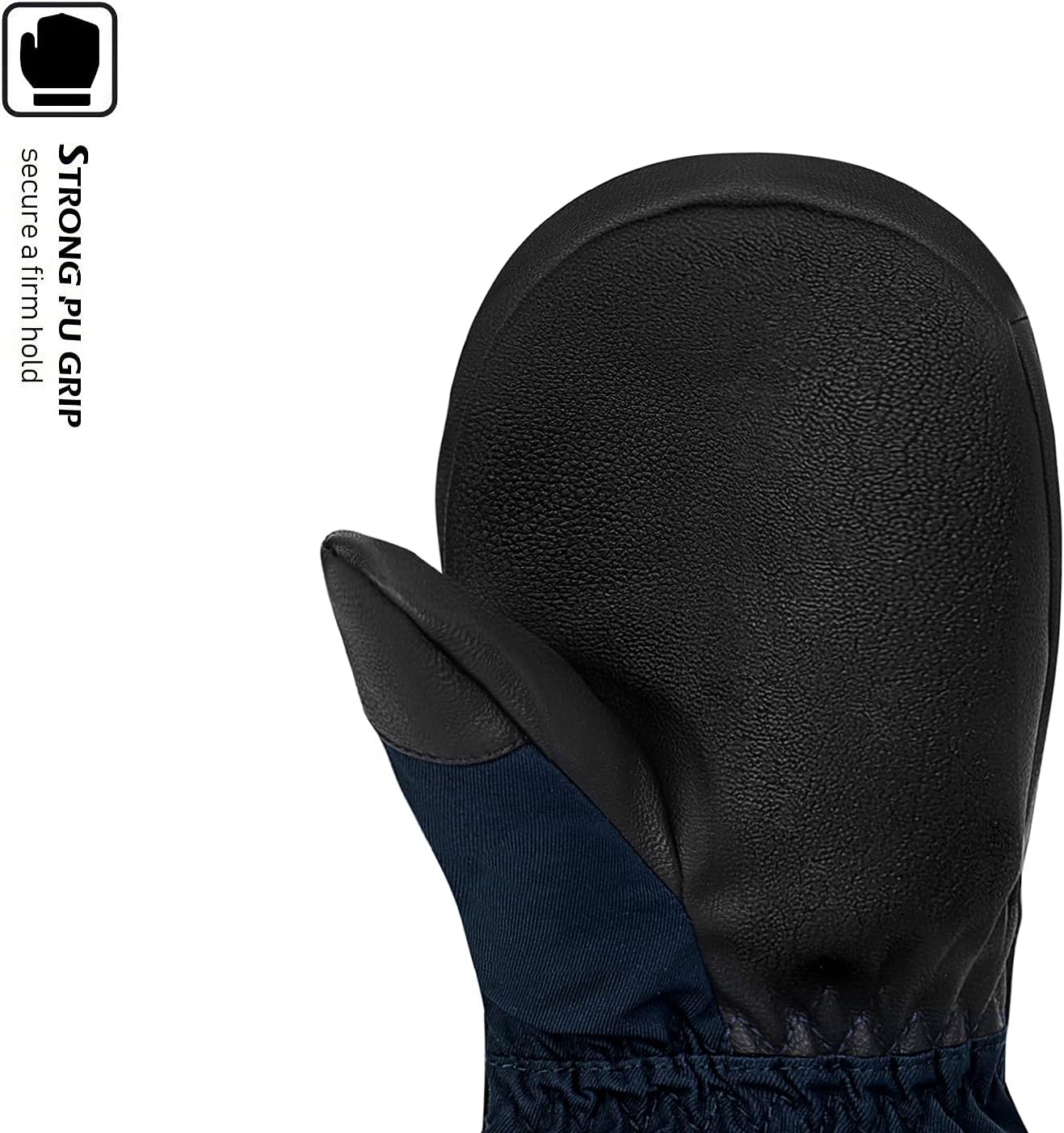 HIGHCAMP Kids Ski Mittens Waterproof Winter Gloves with Zipper and String