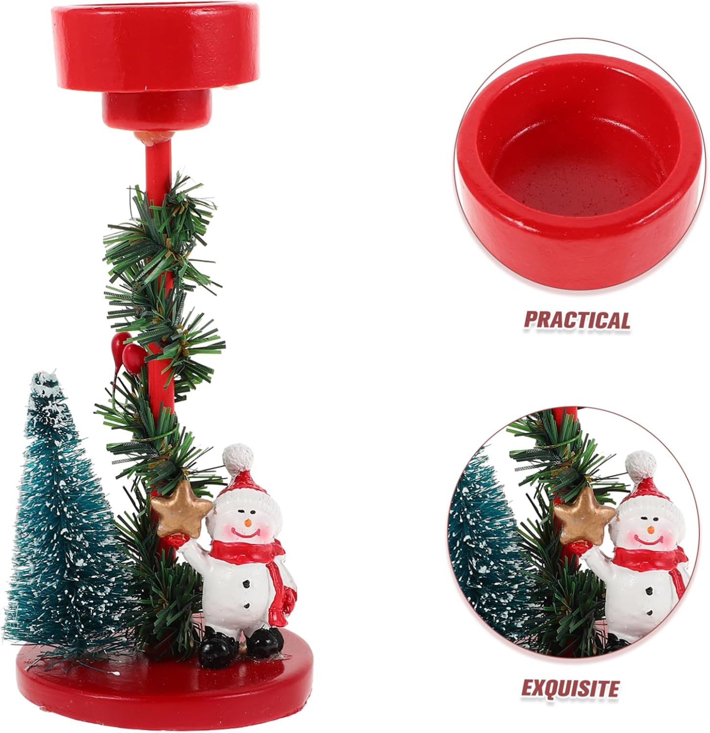 Gatuida Resin Snowman Candle Holders for Holiday Decor