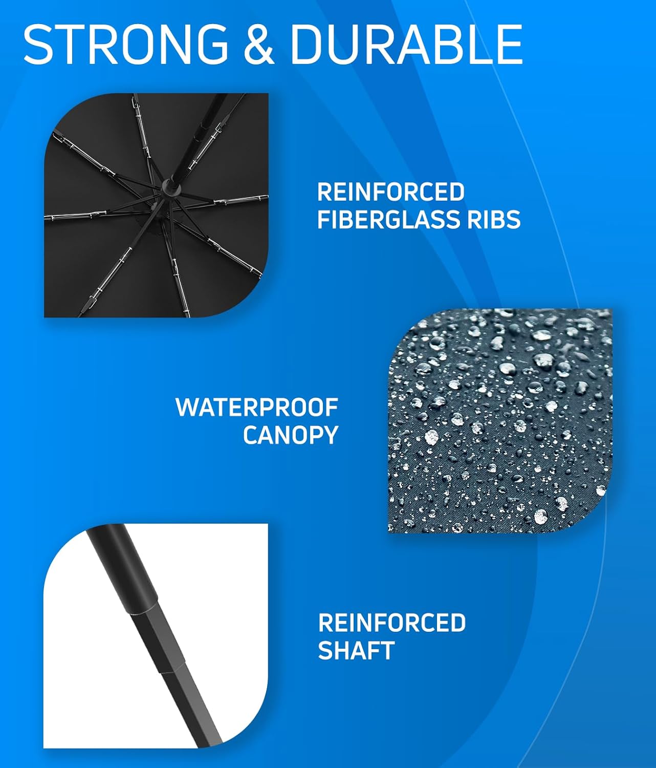 Rain-Mate Windproof Travel Umbrella - Auto Open Close Compact
