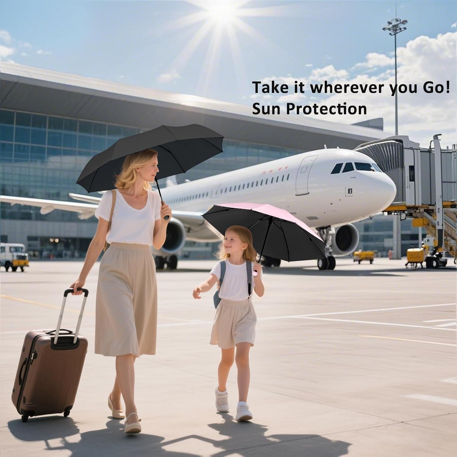 BAODINI Compact UV Folding Umbrella for Travel