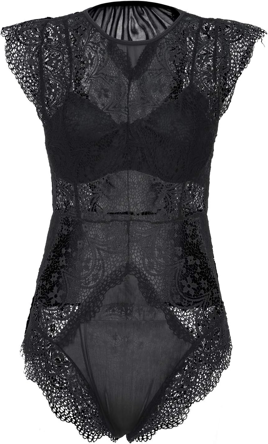 Womens Sexy Lace Tie-Front Backless Nightie Set