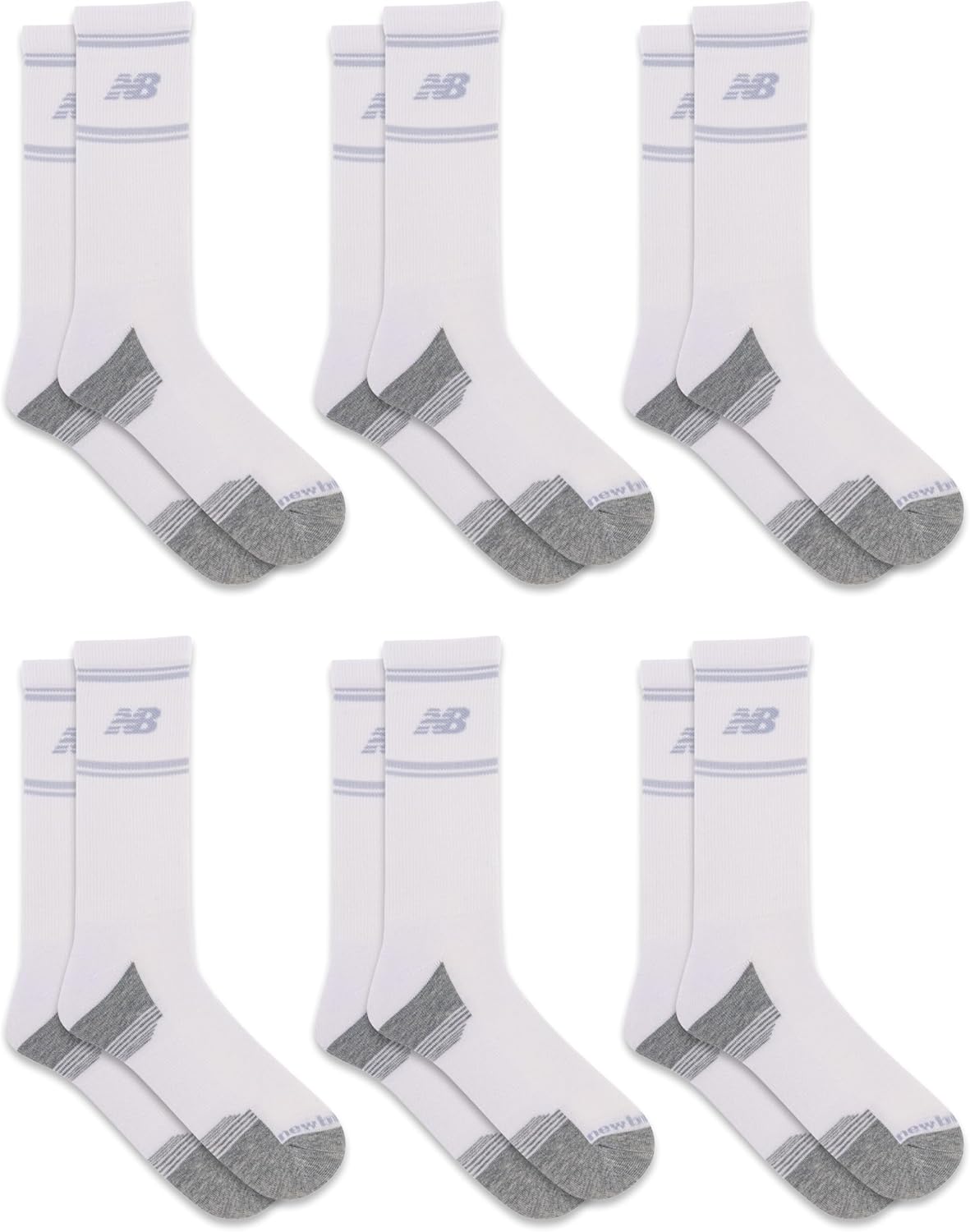 New Balance Performance Cushioned Crew Socks 6-Pack