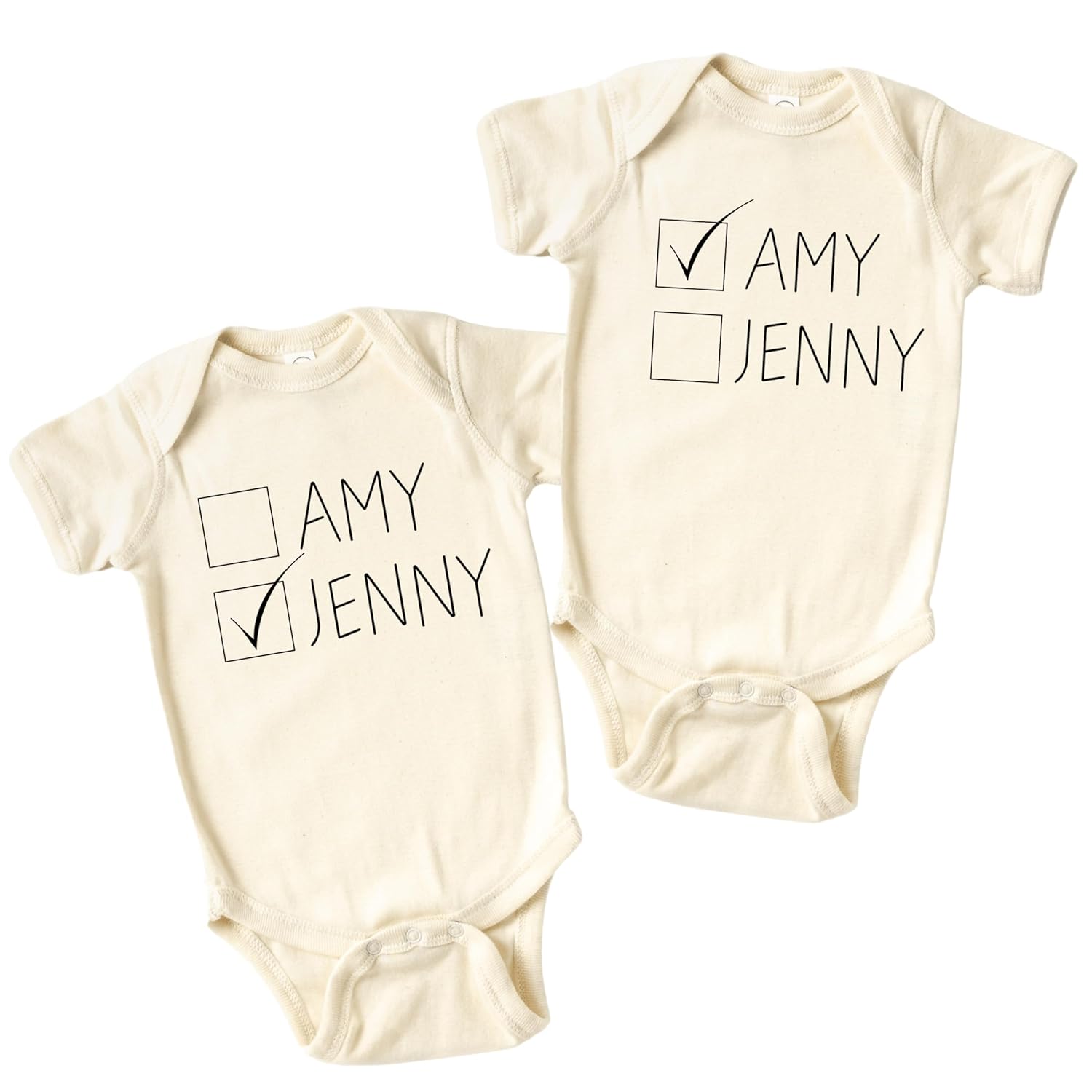 Funny Twin Onesie Set for Baby Boys and Girls