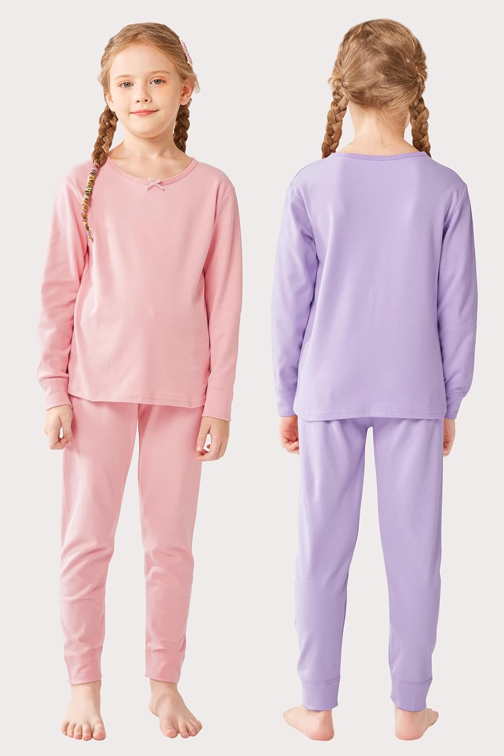Resinta Toddler Girls Thermal Underwear Set with Bows