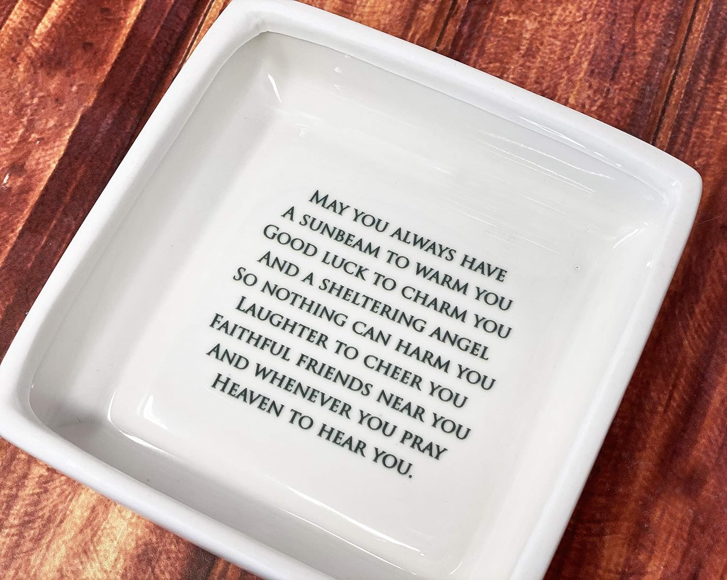 Susabella Square Ceramic Keepsake Box with Irish Blessing