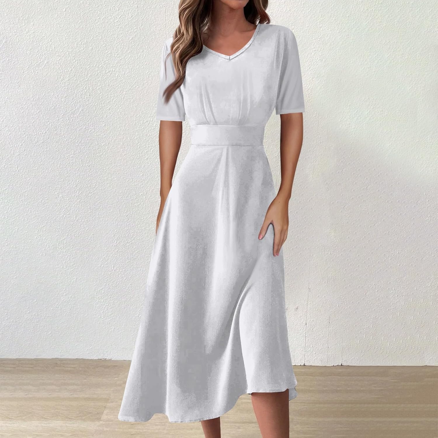 Womens 2024 Boho Maxi Dress V-Neck Summer Party Dress