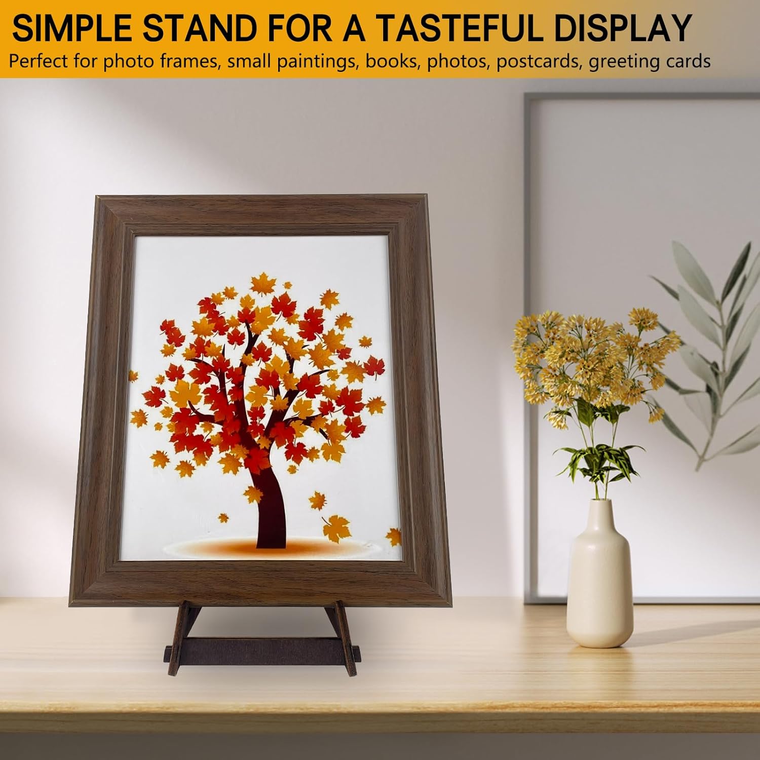 COLOOFO 8 Inch Plate Stand Wooden Easel Display Stand