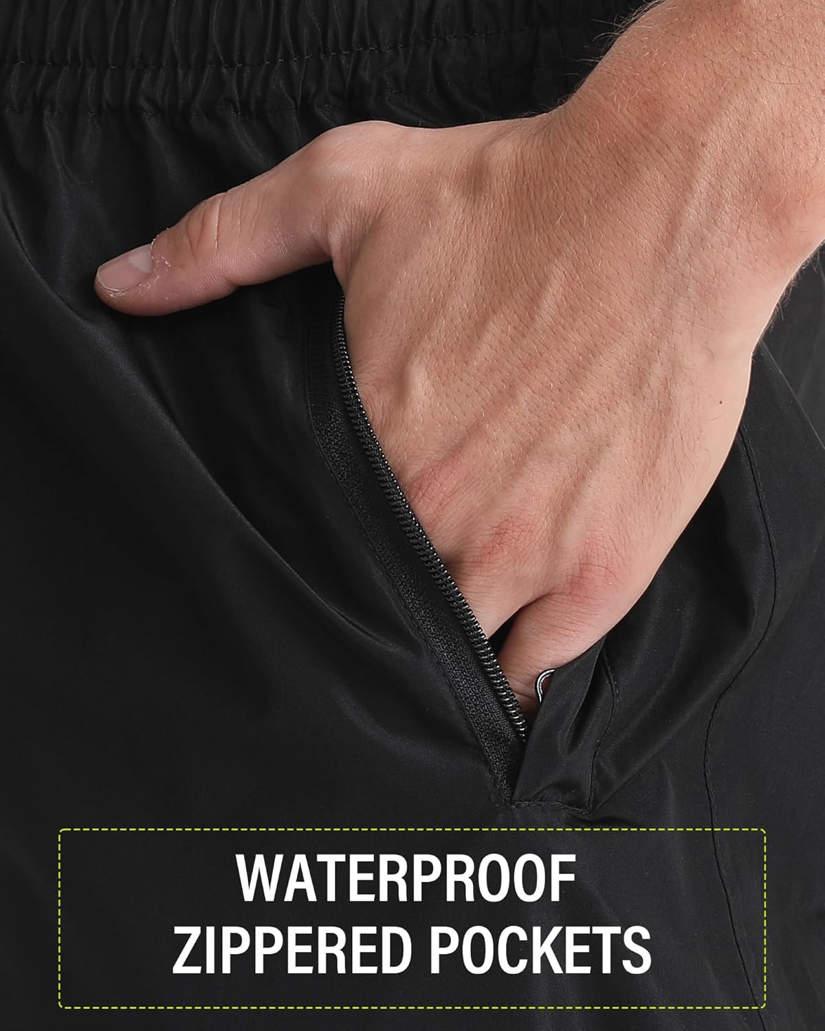 iCreek Mens Waterproof Rain Pants for Hiking Fishing Golf
