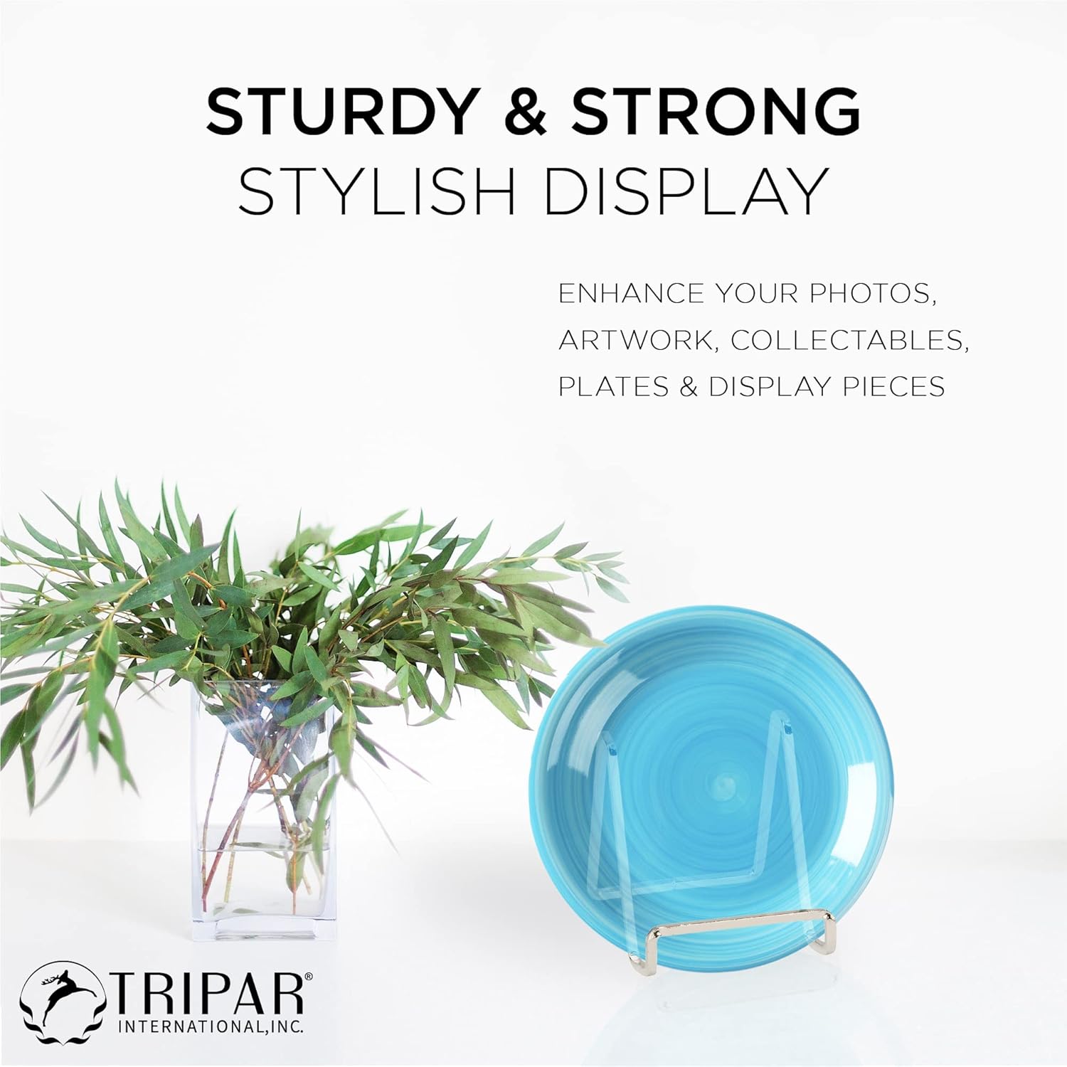 TRIPAR 3-Inch Silver Plated Square Book Holder Stand
