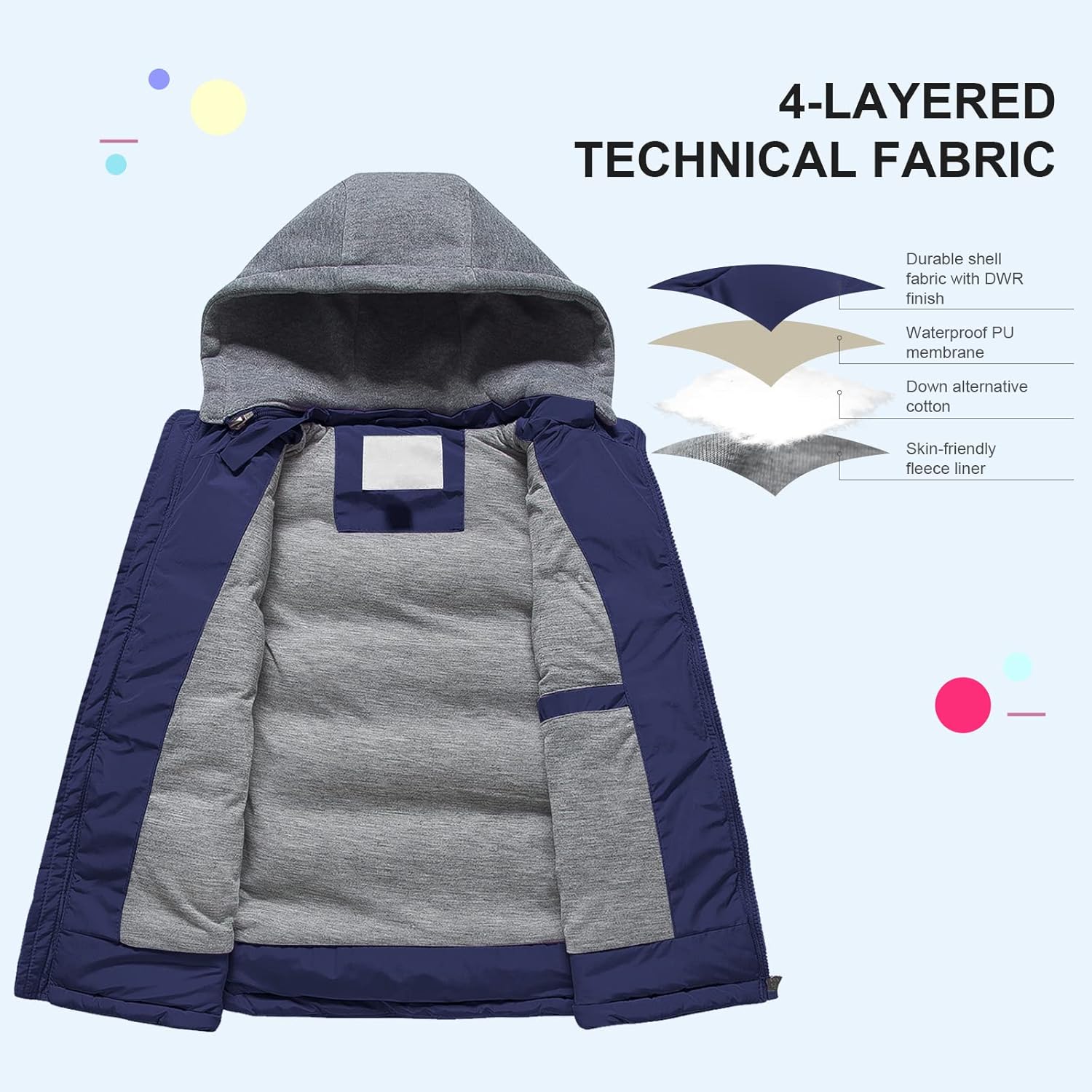 Pursky Warm Puffer Vest Coat for Kids 6-14Y