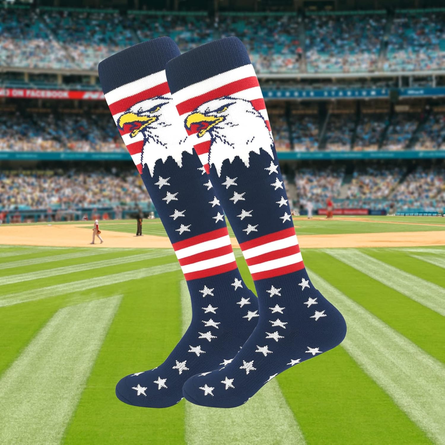 ORTCI American Flag Knee High Socks for Men Youth Boys 1