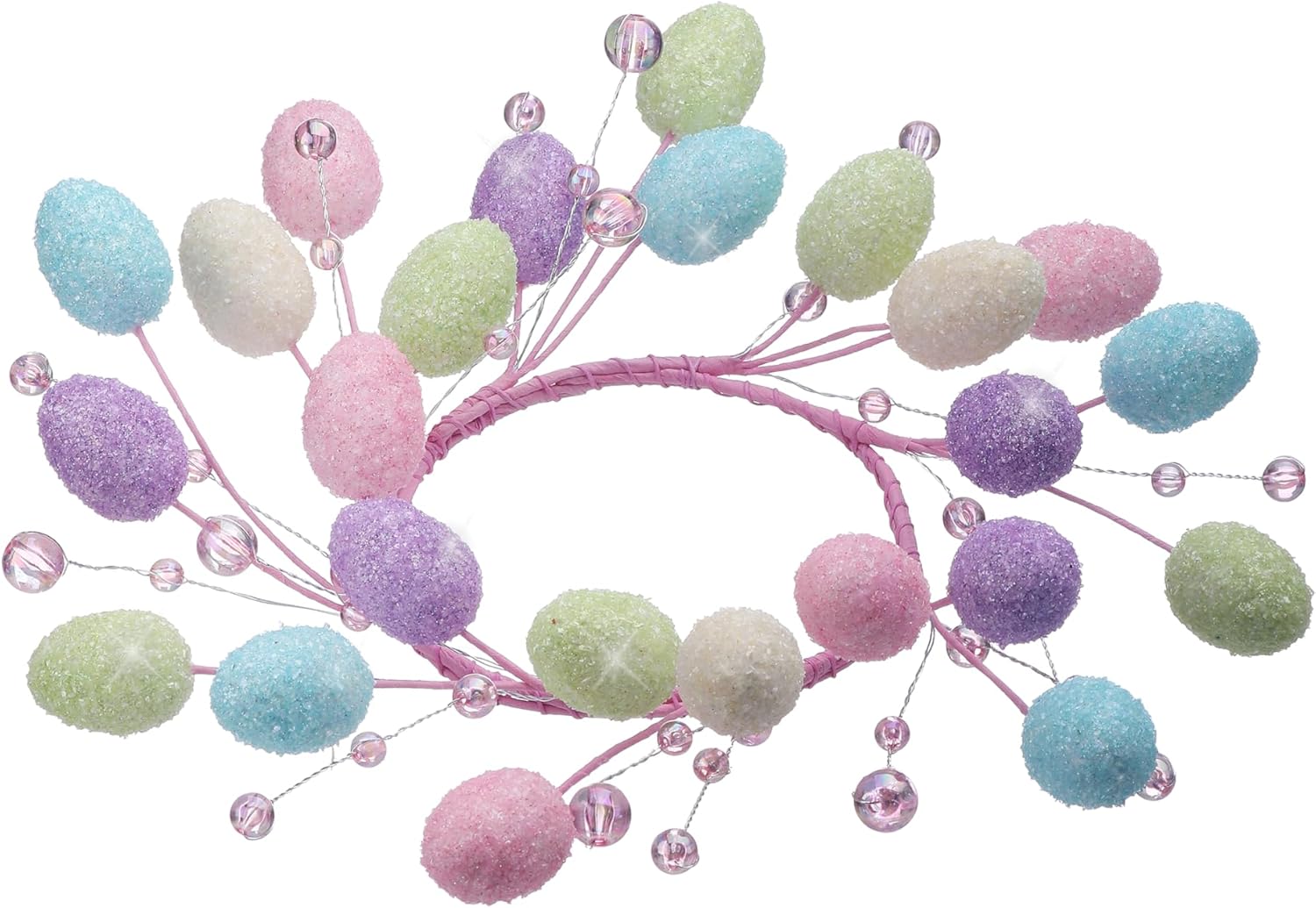 Easter Egg Candle Ring 9 Inch Pastel Decorative Wreath