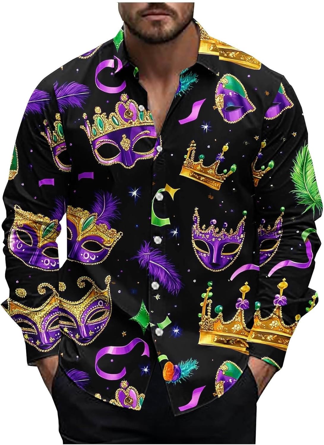 2025 Mardi Gras Long Sleeve T-Shirt Men