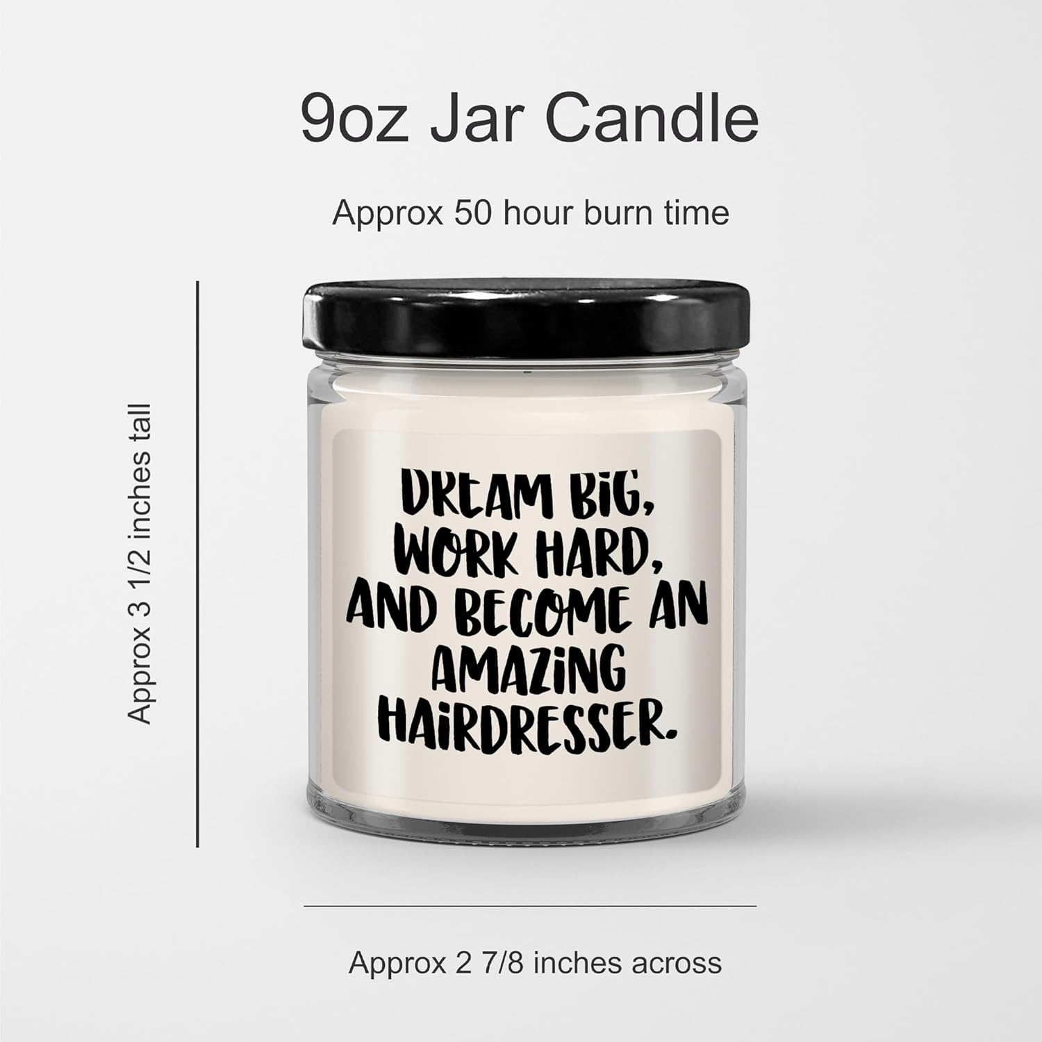 Vanilla Soy Candle for Hairdresser 9oz Jar