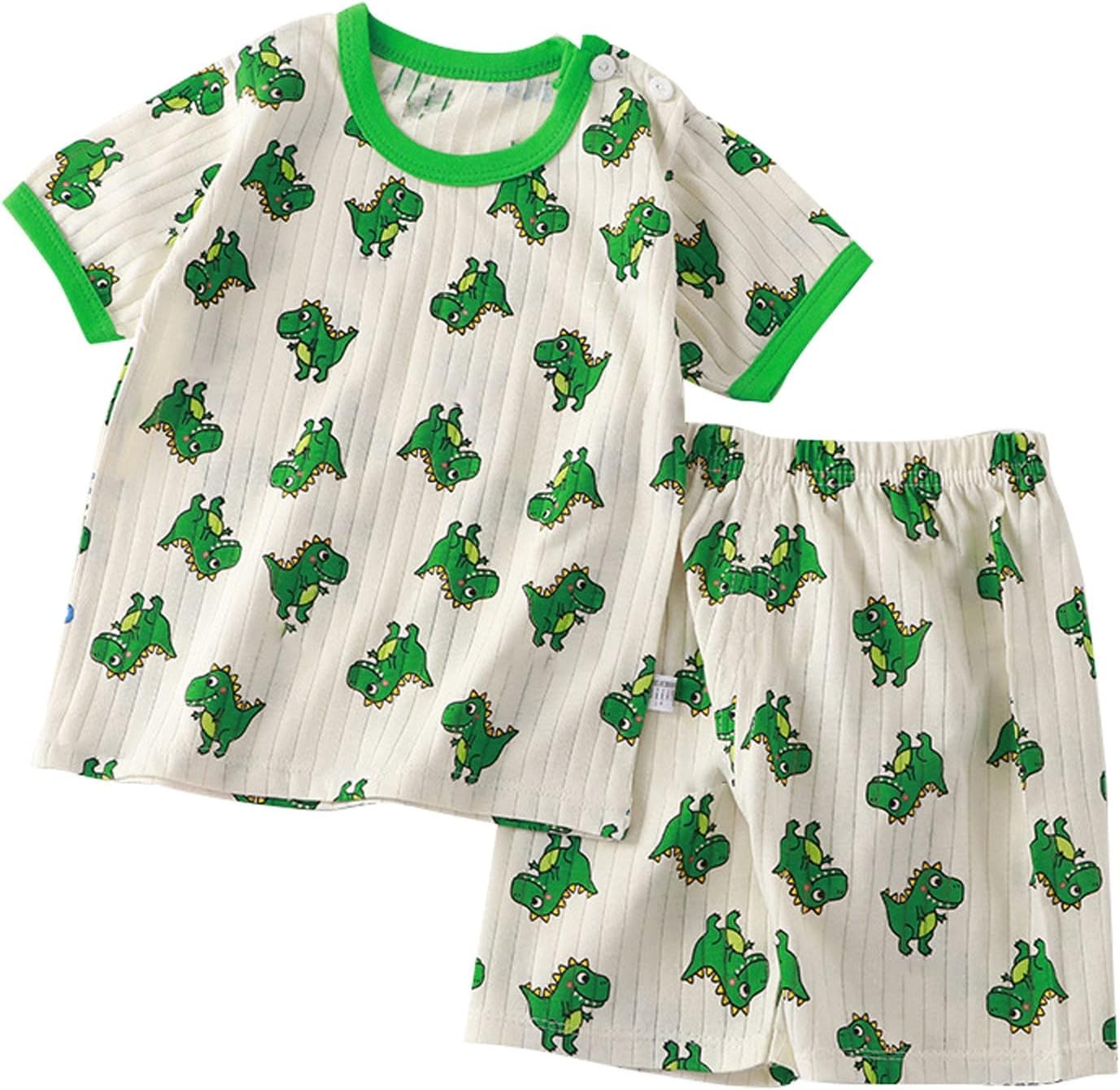 Cute Cartoon Pattern T-Shirt and Shorts Set for Toddlers