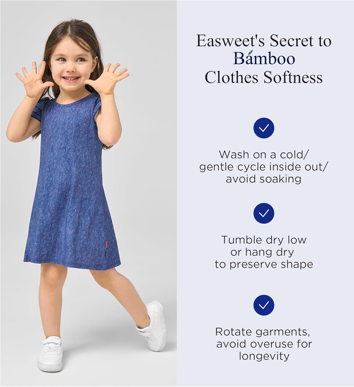 EASWEET Girls Summer Dress with Ruffle Sleeves