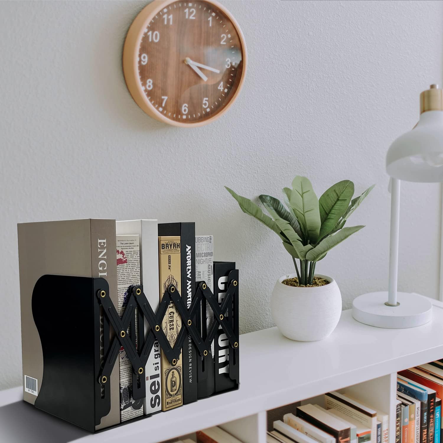Adjustable Metal Bookends for Heavy Books and Desk Organization