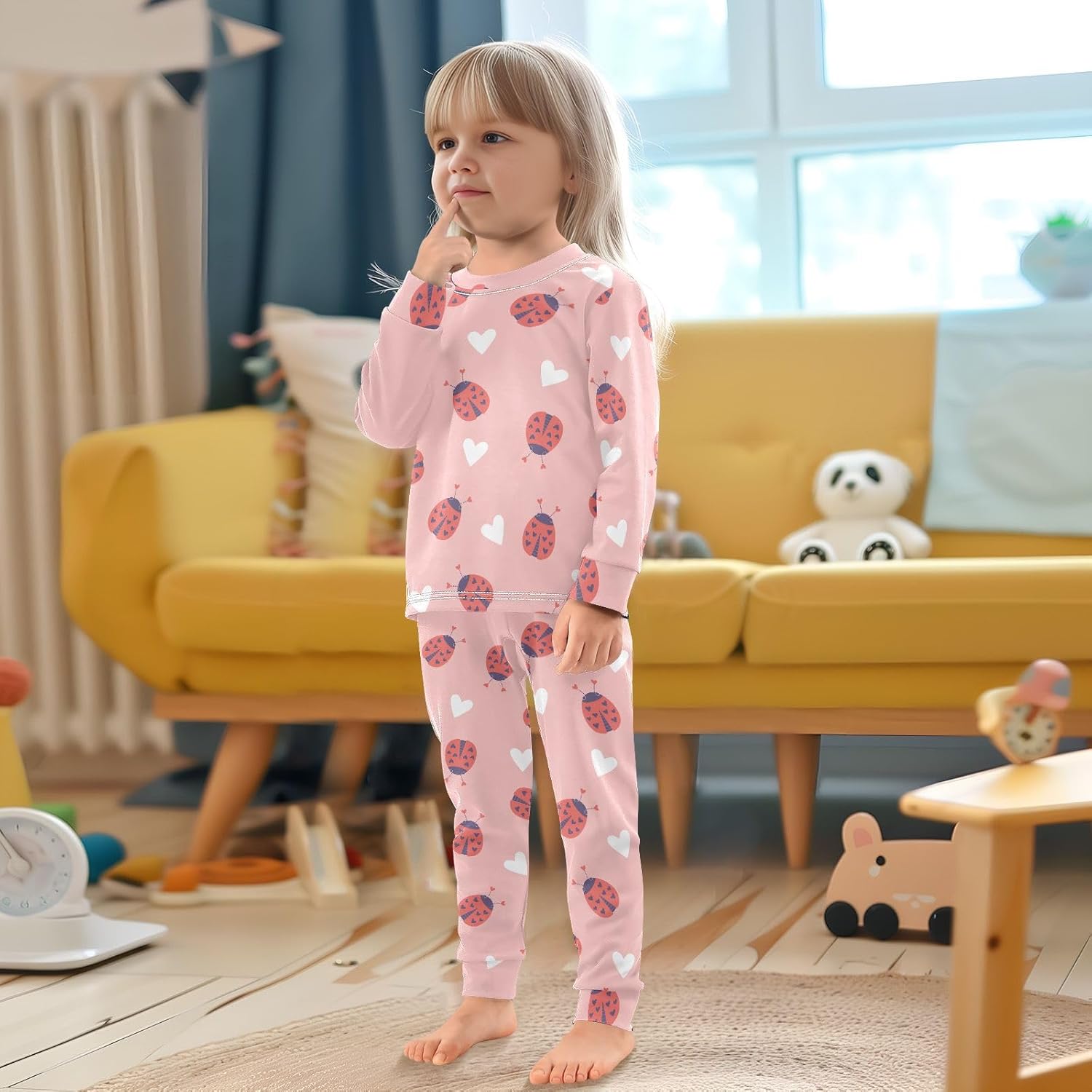 WIFIU Soft Cotton 2 Piece Pajama Set for Girls 18M-8Y