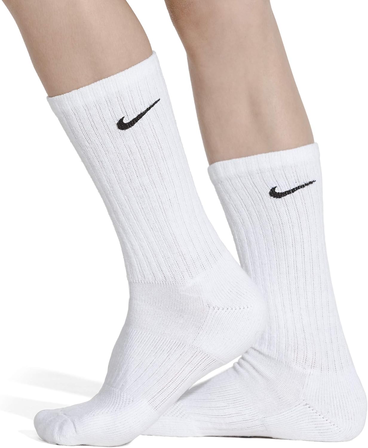 Nike Kids Cushion Crew Socks 6 Pair White Black Small 1