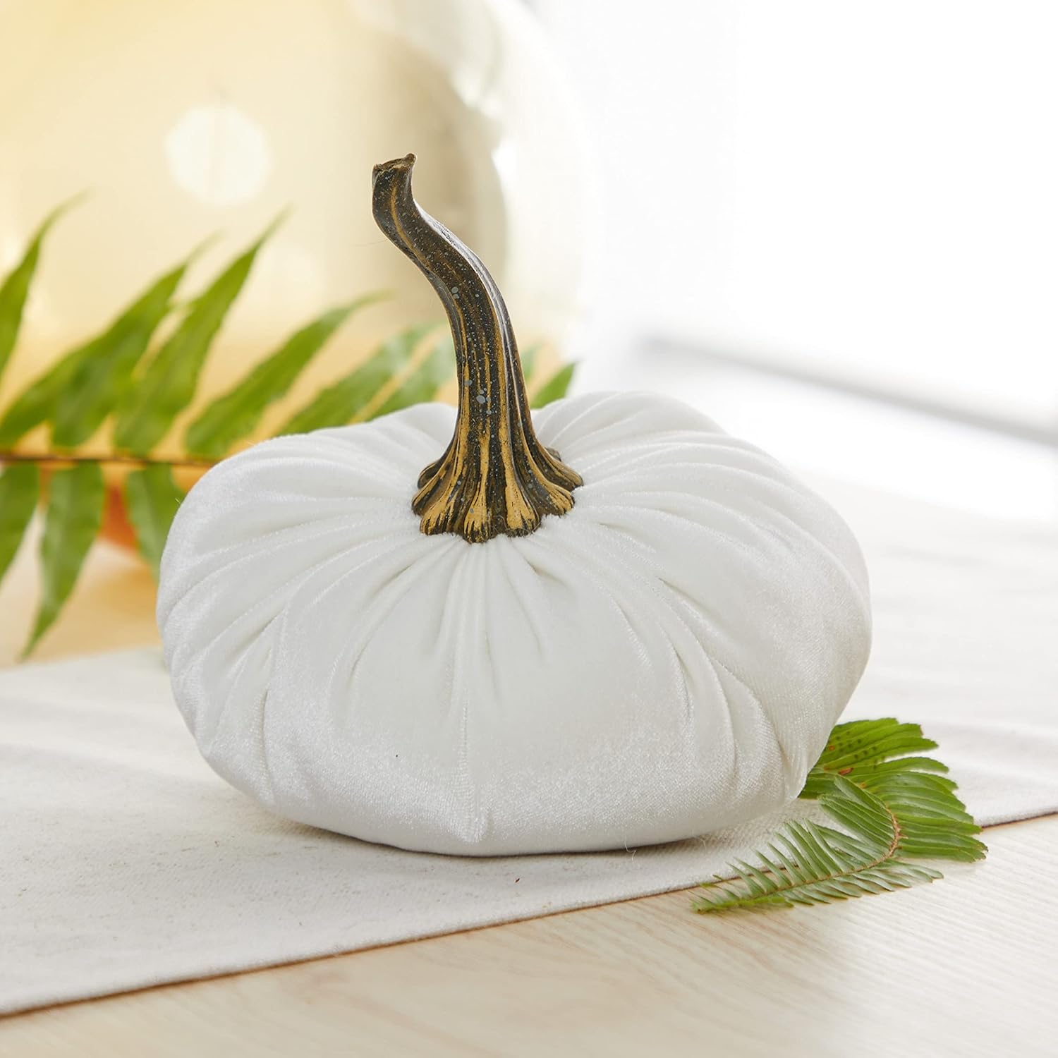 Set of 3 Velvet Pumpkins Fall Home Decor
