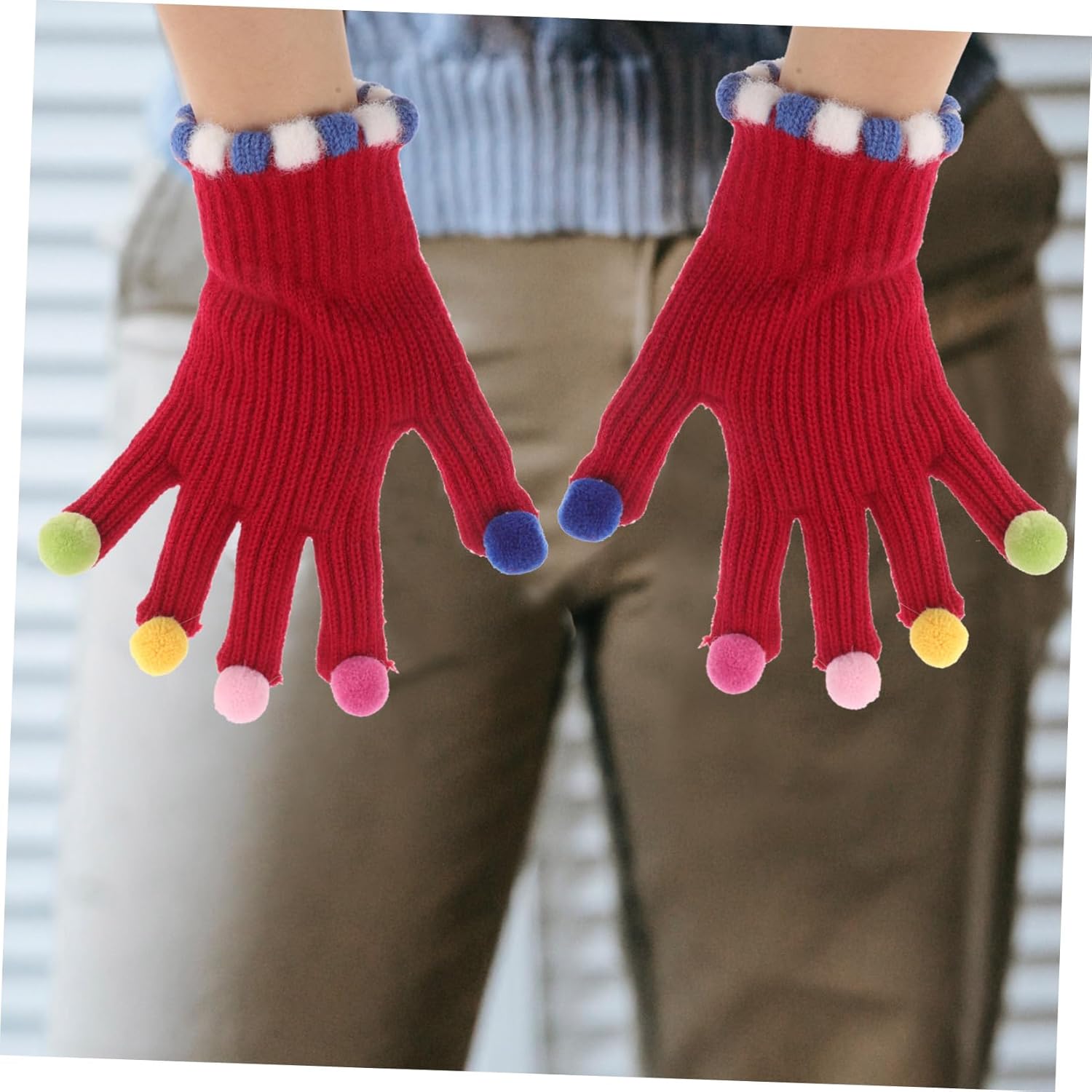 WRITWAA Warm Winter Knit Gloves for Boys Girls