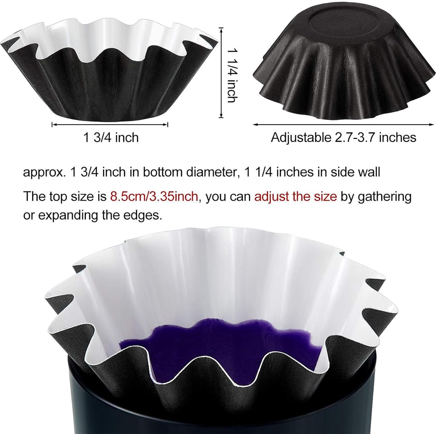 Boao Reusable Wax Melt Liners 25 Pieces Black