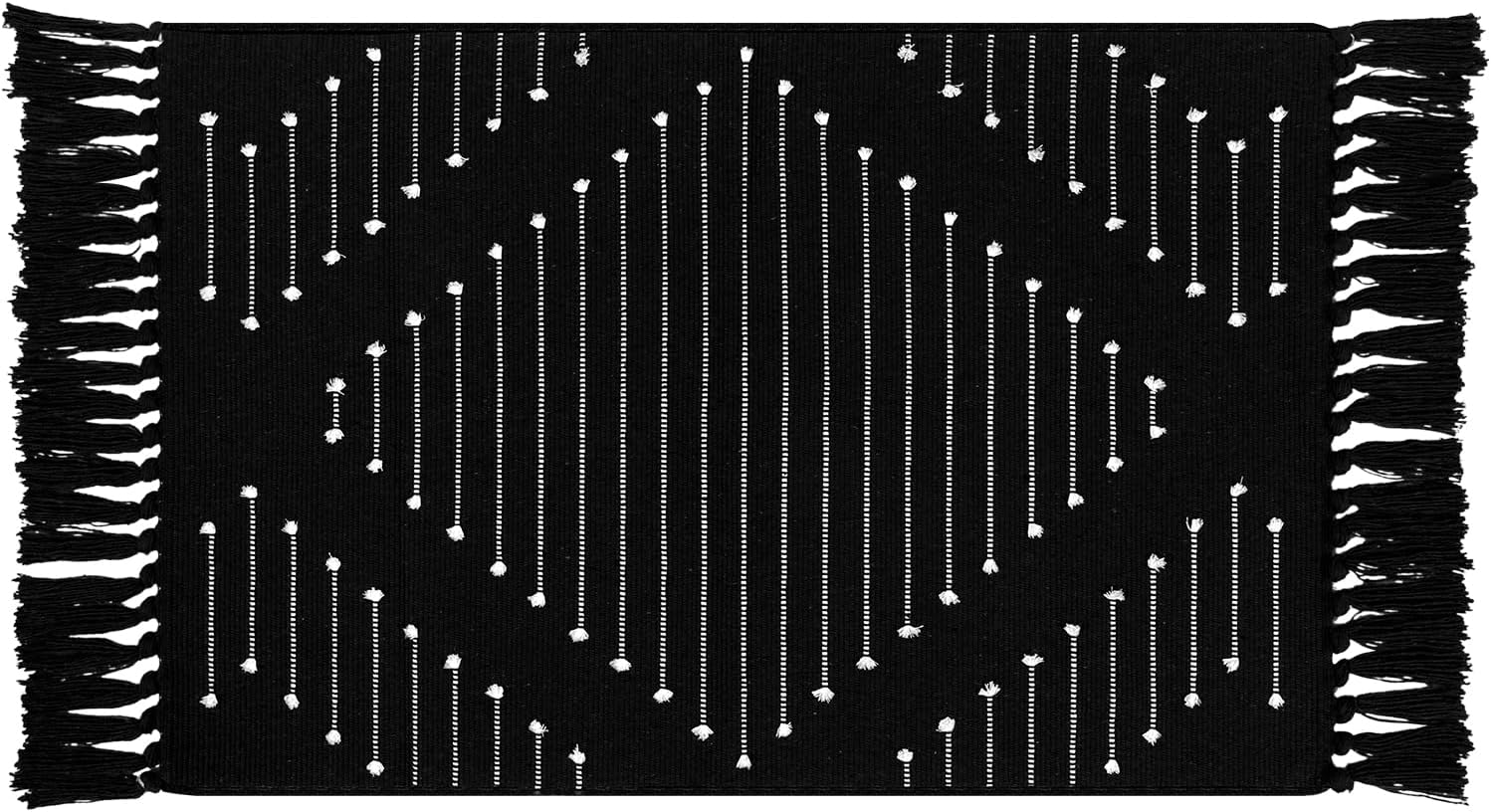 LIVEBOX Boho Black Bathroom Rug 2x3