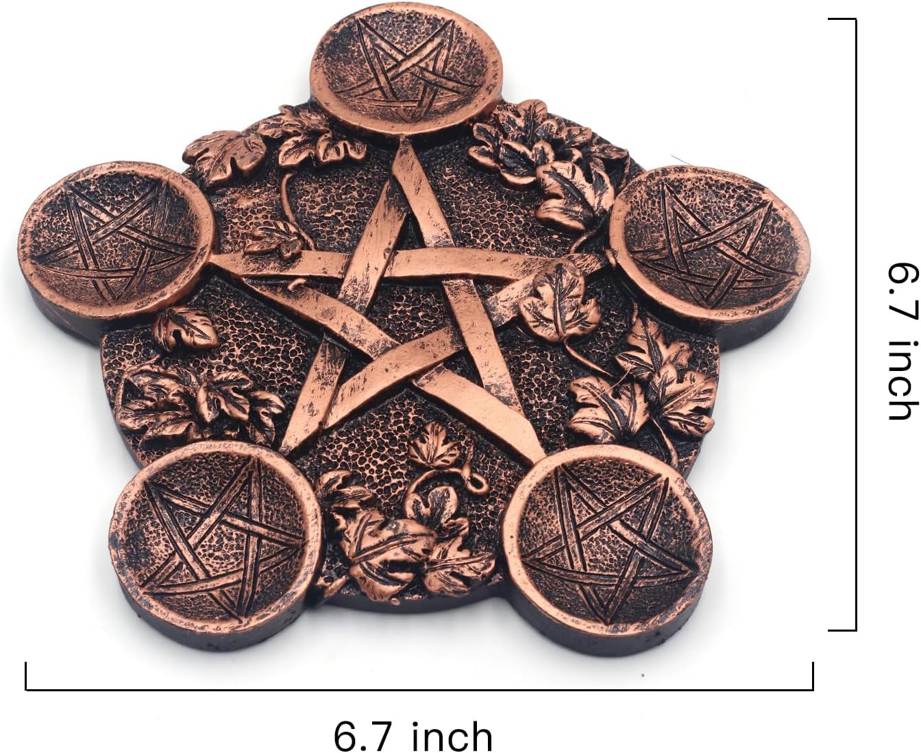VSPDVO Star Candle Holder Pentacle Altar Tray