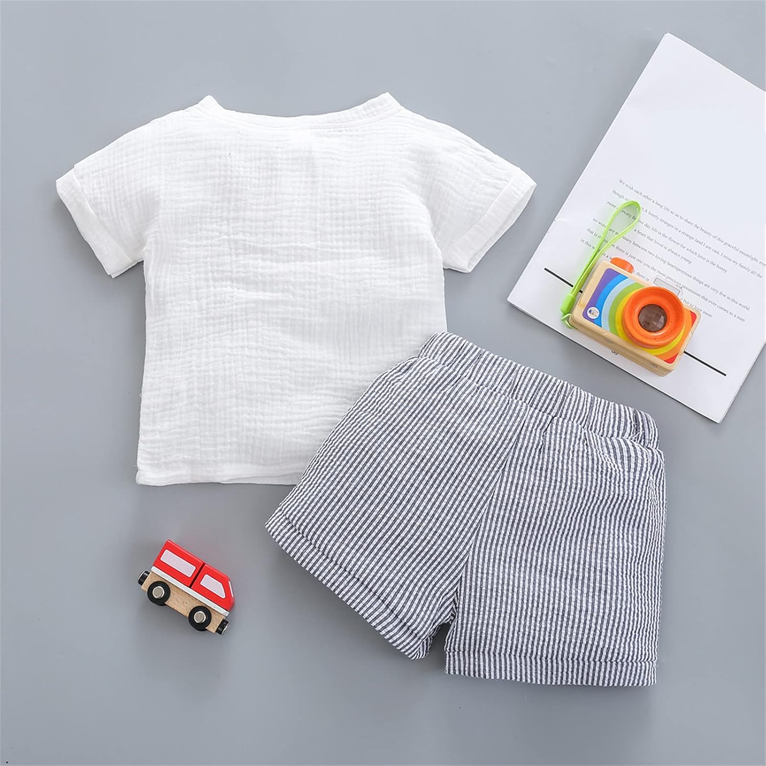 Newborn Baby Unisex Striped Shorts Set 2025