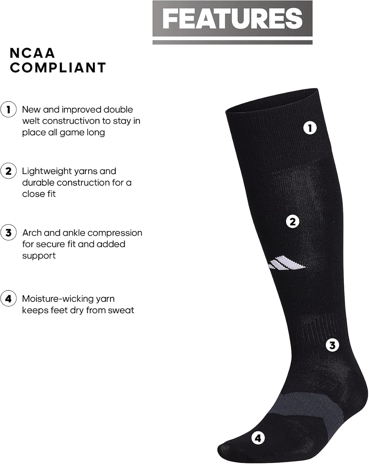 adidas Unisex Metro Soccer Socks for Men
