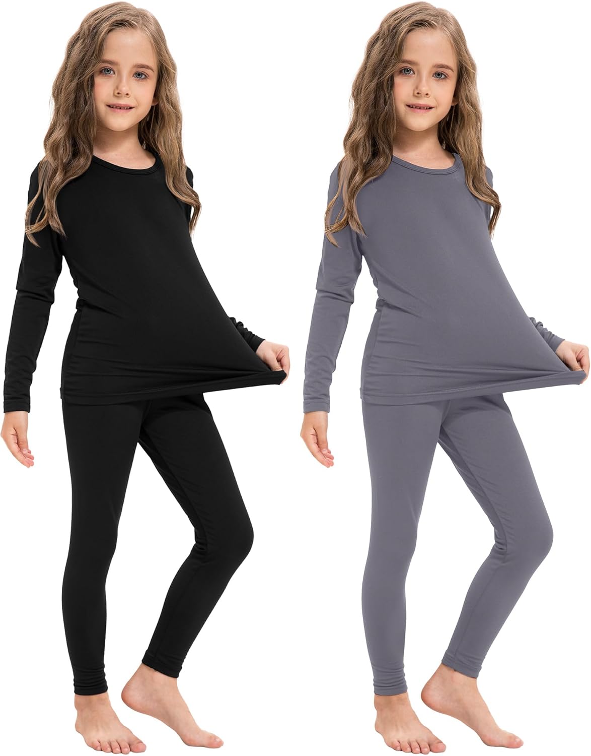 Silkfly 2 Pack Girls Winter Thermal Underwear Set 1