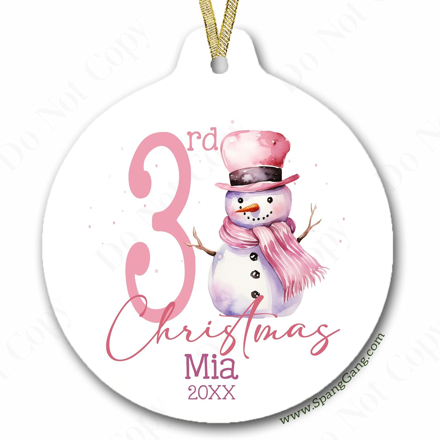 Spang Gang My 3rd Christmas Snowman Ornament