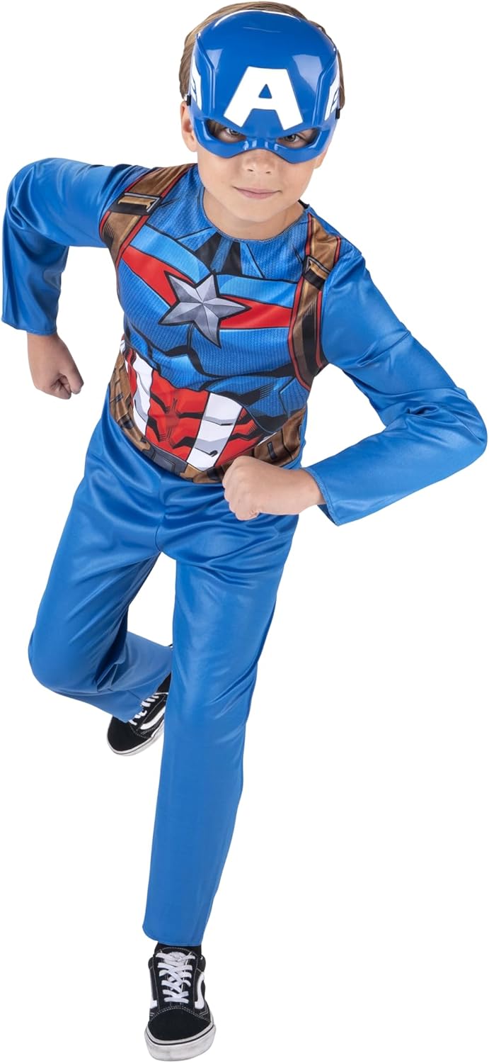 Marvel Captain America Youth Costume Jumpsuit with Mask