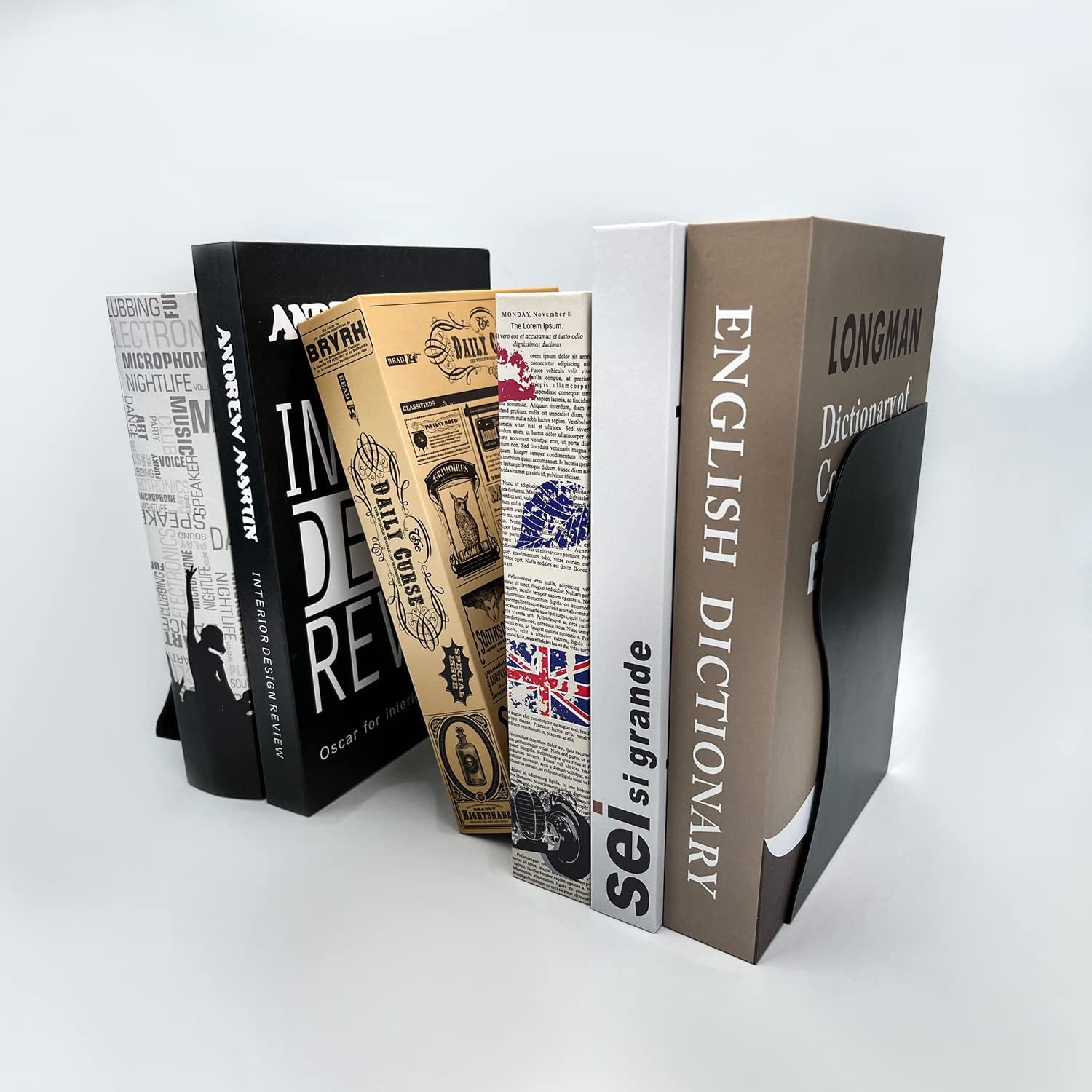 Adjustable Metal Bookends for Heavy Books and Desk Organization
