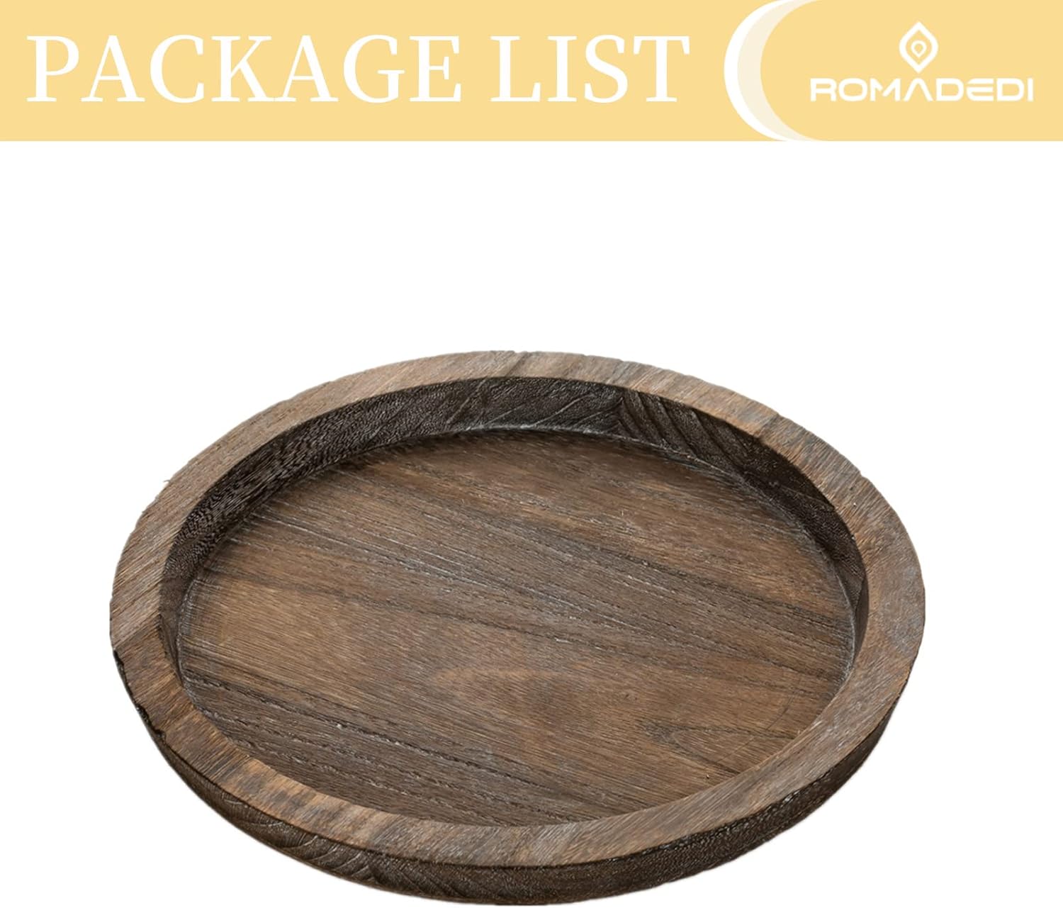 Romadedi 11inch Rustic Wooden Candle Tray Decor